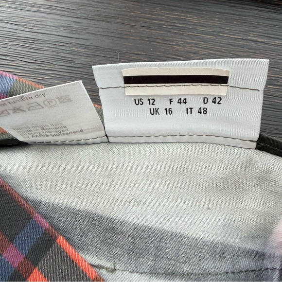 AKRIS PUNTO Women’s Size 12 Olive Plaid Side Zip Slim Fit Ankle Pants - Picture 8 of 12